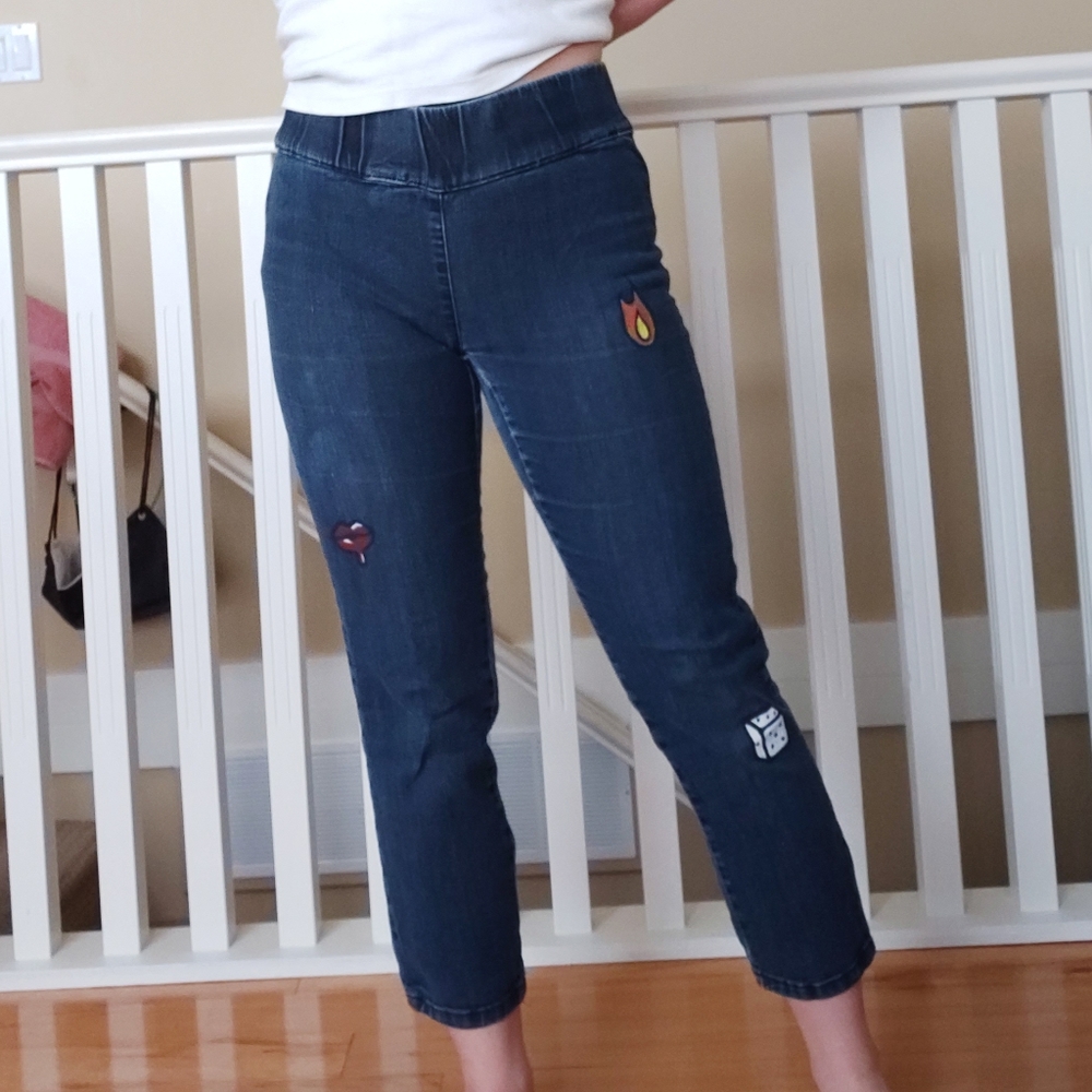 handpainted skinny jeans
